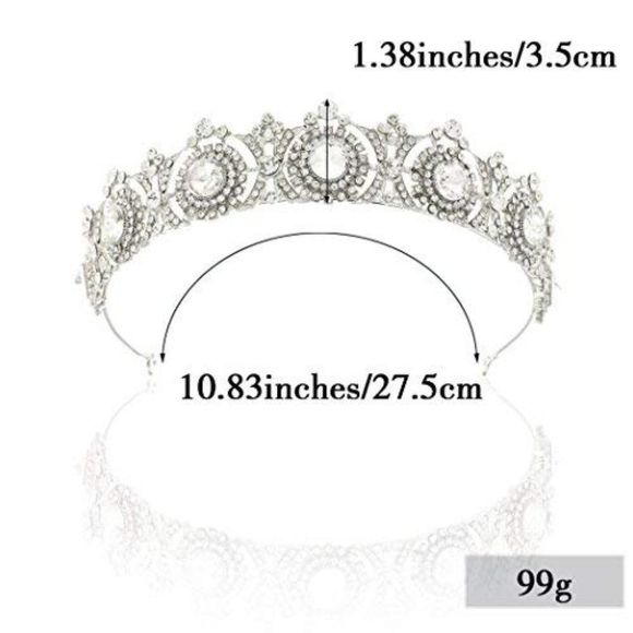 Vintage Bridal Tiara Royal Bridal Crown Silver main image 7
